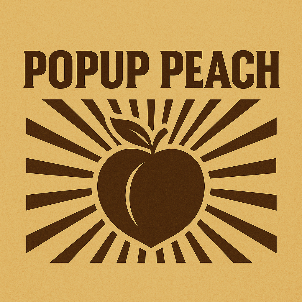 peach logo with rays