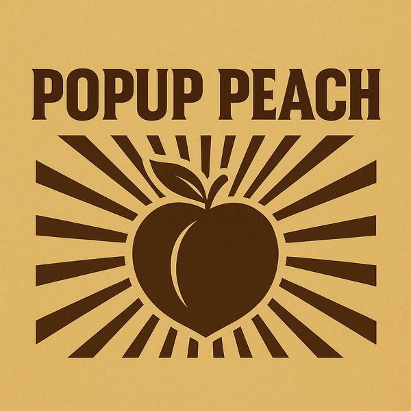 peach logo with rays